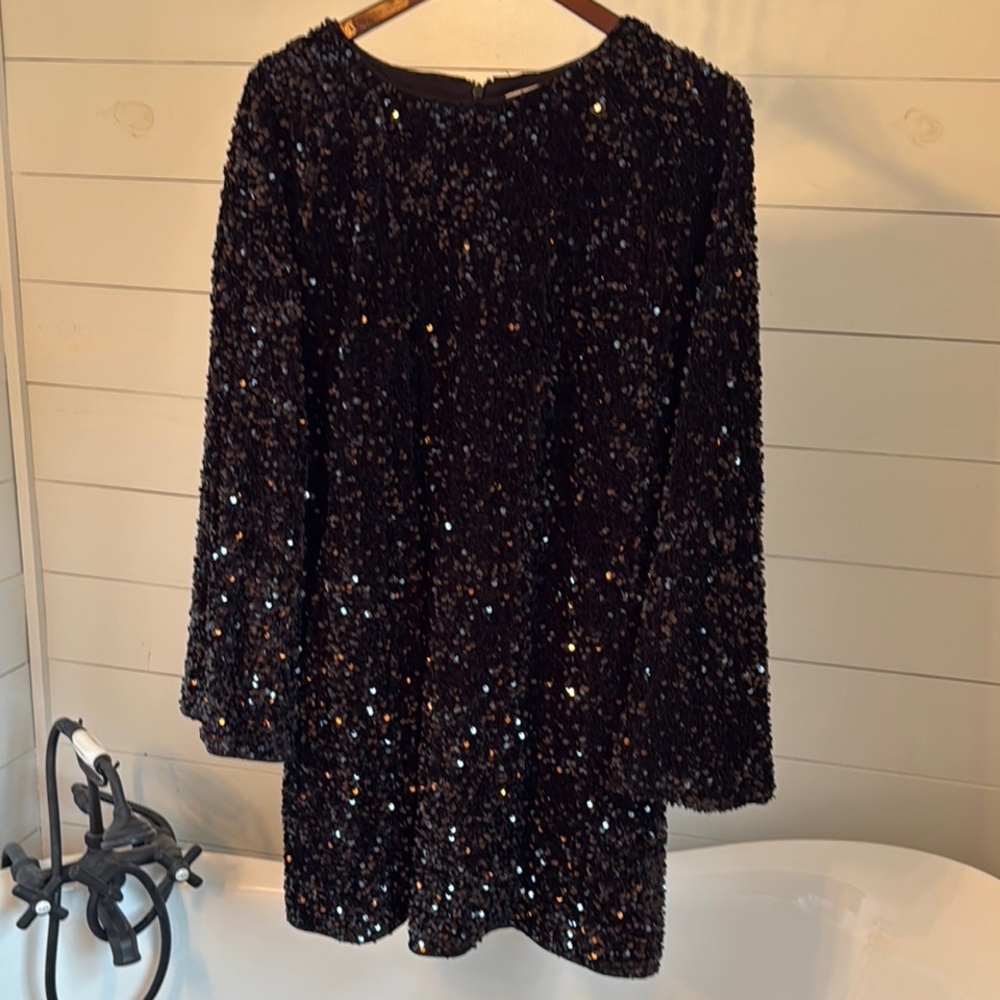 H&M Black Sequin Mini Dress